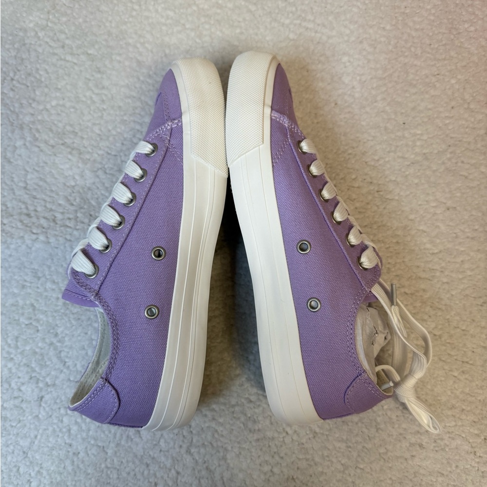 SwingDish Spikeless Traveler Coated Canvas Lavender Print Golf Shoes - Picture 7 of 13